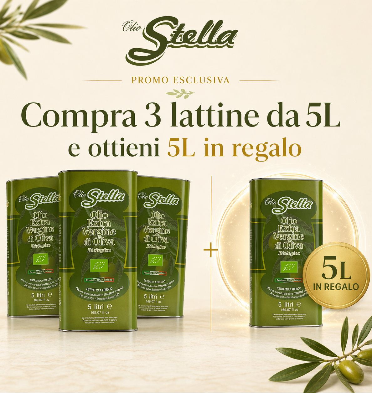 OTTIENI 5 litri DI OLIO IN REGALO - BIOLOGICO